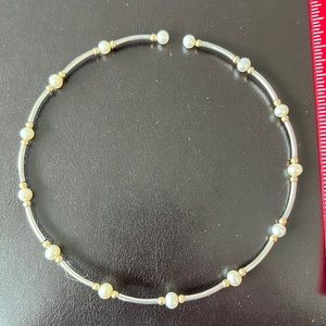 Silver, pearl, gold choker